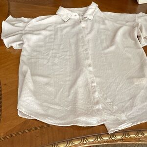 Max Studio Cream Textured Shirt